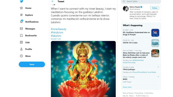 हॉलीवुड एक्ट्रेस ने शेयर की मां लक्ष्मी की तस्वीर, क्यों? 