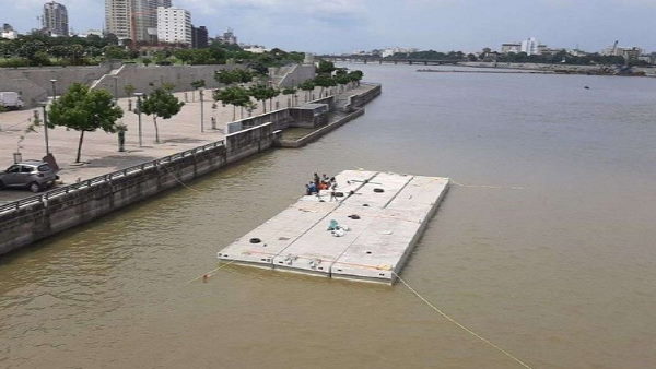 for seaplane, Water aerodrome being prepared on the Ahmedabad riverfront for seaplane, Water aerodrome being prepared on the Ahmedabad riverfront