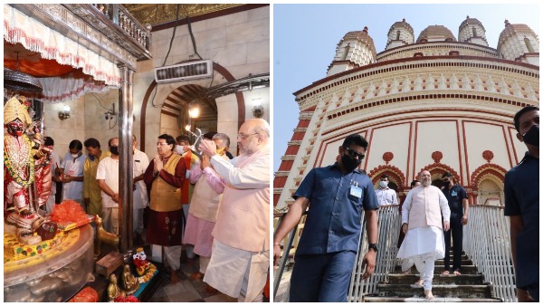 दक्षिणेश्वर मंदिर पहुंचे अमित शाह 