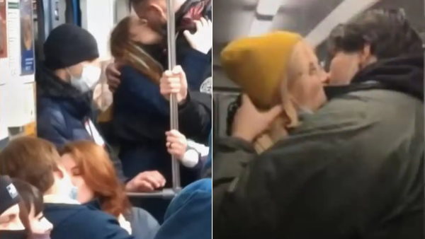 अचानक मेट्रो में किस करने लगे अचानक मेट्रो में किस करने लगे