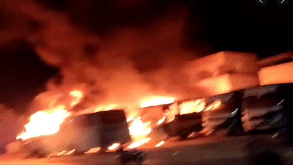 ahmedabad: Fire In Luxury Buses Near BRTS Bus Stand, five bus burnt