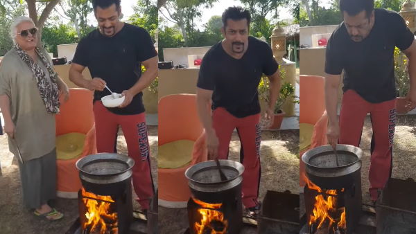 सलमान खान ने चूल्हे पर बनाया खाना