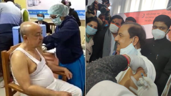 भाजपा सांसद, टीएमसी विधायक को लगा टीका