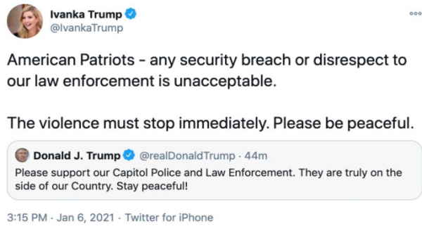 इवांका के ट्वीट की आलोचना