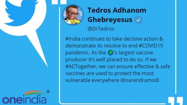 WHO Chief Tedros Adhanom Ghebreyesus, Narendra Modi, Corona Vaccine, Coronavirus