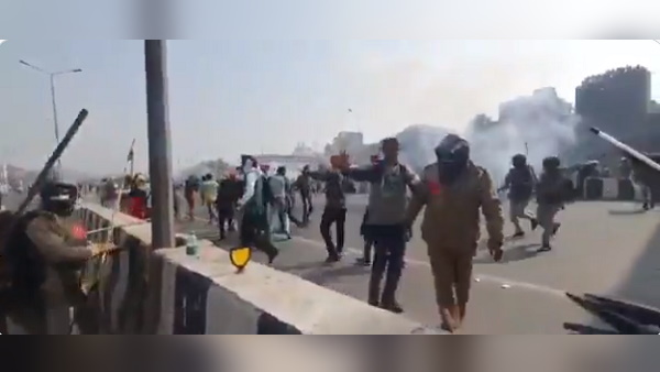 farmers protest at Karnal bypass break police barricades to enter Delhi as tractor rally