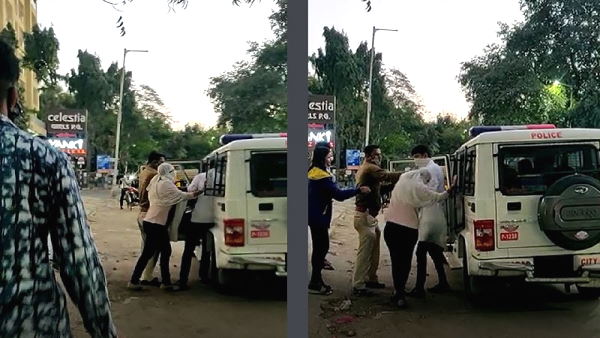 Male policeman slaps a young girl at ahmedabad, video goes to viral Male policeman slaps a young girl at ahmedabad, video goes to viral
