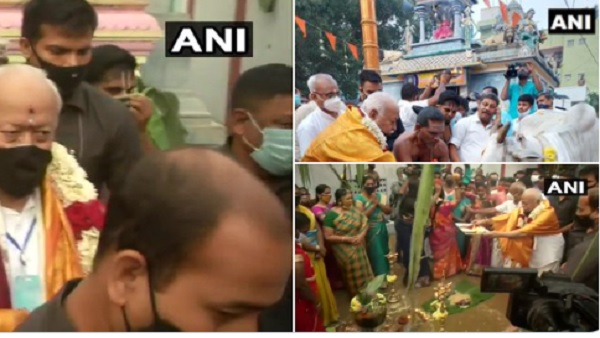 Pongal 2021: RSS प्रमुख ने की कादुम्बडी मंदिर में पूजा Pongal 2021: RSS प्रमुख ने की कादुम्बडी मंदिर में पूजा