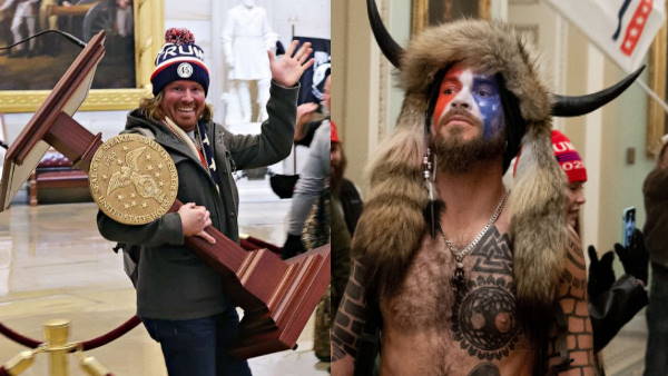 सींग वाला हैट वाला शख्स गिरफ्तार सींग वाला हैट वाला शख्स गिरफ्तार