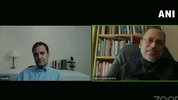 Rahul Gandhi interacts with Chicago university Representative Dipesh Chakrabarty Rahul Gandhi interacts with Chicago university Representative Dipesh Chakrabarty