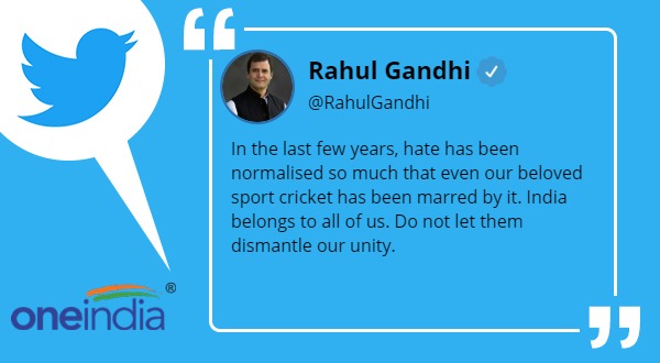 Wasim Jaffer controversy Rahul Gandhi says Cricket marred by hatred