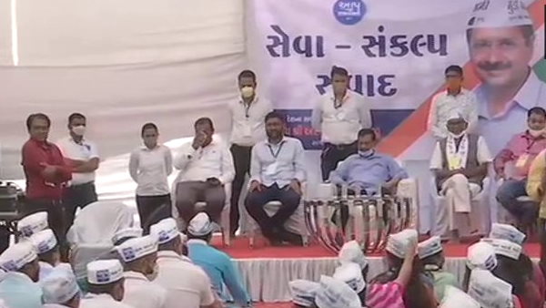  AAP Convener and Delhi CM Arvind Kejriwal in Gujarat, Addressing AAP supporters