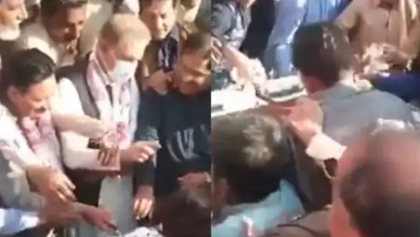 महमूद कुरैशी के कार्यक्रम में मची केक की लूट