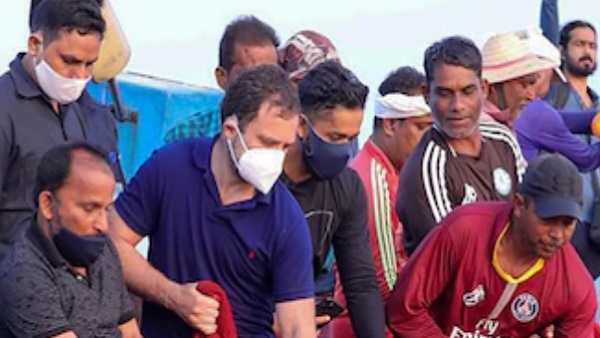 राहुल गांधी को देखकर मछुआरे हुए बहुत खुश 