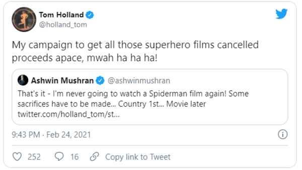 Narendra Modi stadium:Tom Holland an English historian and cricketer made a satire on Twitter, raising fears of Spider-Mans boycott
