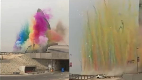 Fact check Did colorful fireworks Holi celebration at Atal Tunnel Saudi Arabia Fact check Did colorful fireworks Holi celebration at Atal Tunnel Saudi Arabia