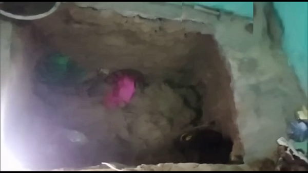 Three human skeletons in a house in Panipat at haryana