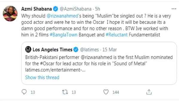 शबाना आजमी ने ट्टीकर करते हुए बोली ये बात 