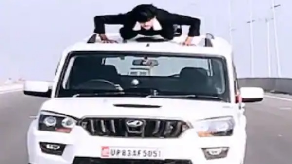 firozabad sp leader son stunt on car roof goes viral firozabad sp leader son stunt on car roof goes viral