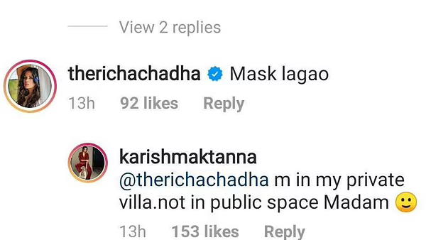 सोशल मीडिया पर चर्चा में आया रिचा का कमेंट