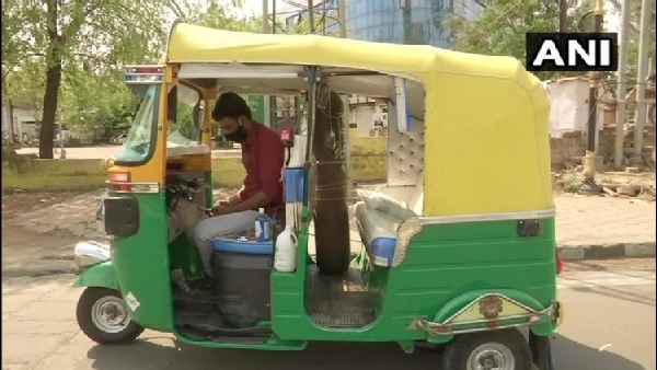 आटो को बनाया एंबुलेंस 