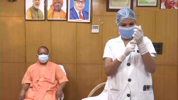 Uttar Pradesh CM Yogi Adityanath first dose of COVID-19 vaccine at Civil Hospital, Lucknow