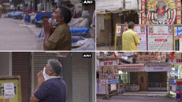 मंदिरों के बाहर दिखी भक्तों की कतार 