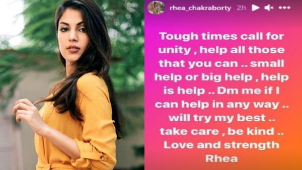 लोगों की मदद के लिए आगे आईं रिया चक्रवर्ती