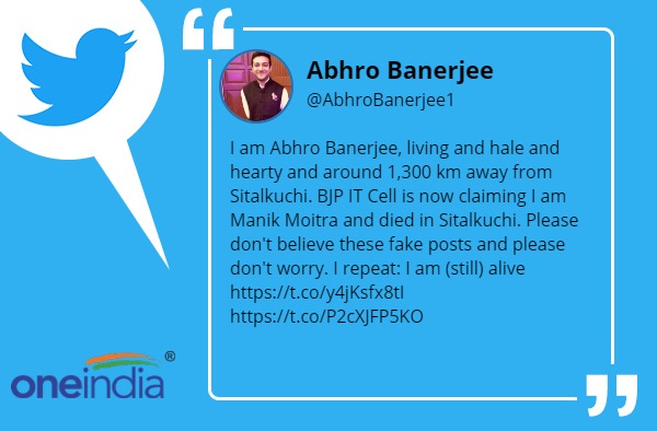 West Bengal post poll violence BJP posts journalist photo, calls him victim 