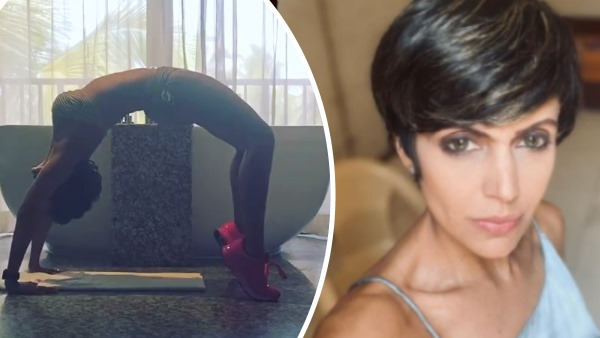 बिकिनी में बहाया पसीना