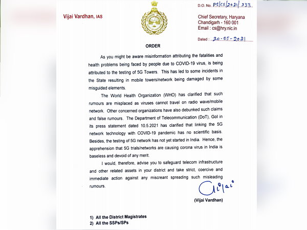 Haryana Govt to take action against people who link 5G network trials with coronavirus spread