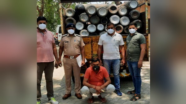 stock of 50 Oxygen cylinders seized in Faridabad, a former Congress leaders house stock of 50 Oxygen cylinders seized in Faridabad, a former Congress leaders house