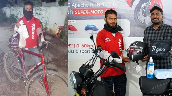 साइकिल से फूड डिलीवर करने वाले युवक ने जीता दिल साइकिल से फूड डिलीवर करने वाले युवक ने जीता दिल