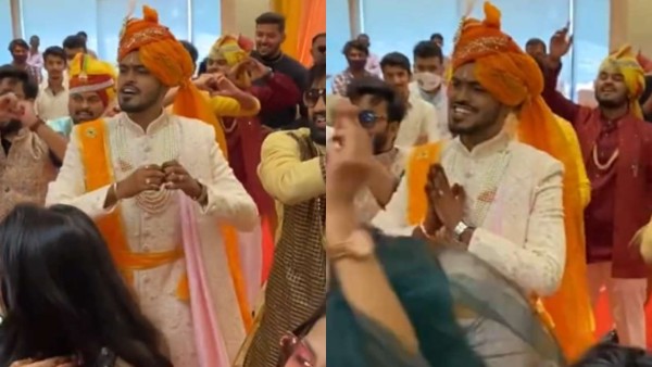 शेरवानी में दूल्हे ने की बॉलीवुड स्टाइल में एंट्री