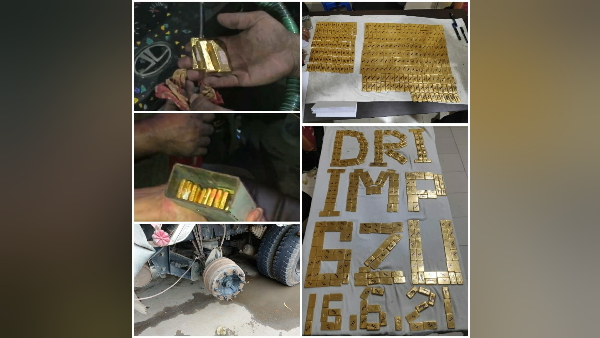 After 8 hours of hard work DRI officials found 43kg gold hidden in the vehicle After 8 hours of hard work DRI officials found 43kg gold hidden in the vehicle