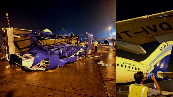 Gujarat rains: IndiGo aircrafts sustained damages at Ahmedabad airport Due to thunderstorm Gujarat rains: IndiGo aircrafts sustained damages at Ahmedabad airport Due to thunderstorm