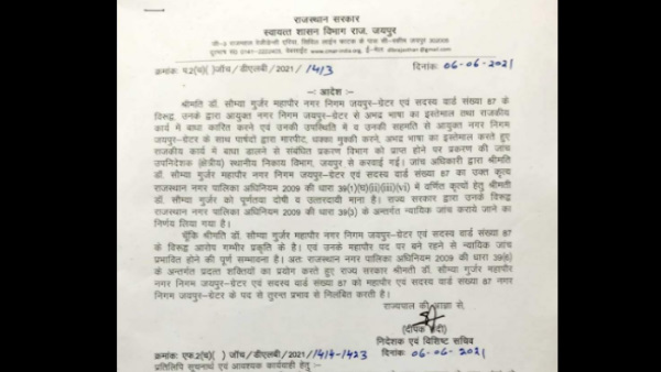  मेयर सौम्या गुर्जर ने निलंबन पर क्या कहा?