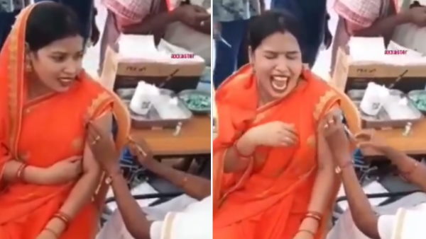 बच्चे की तरह जोर-जोर से चीखने लगती महिला