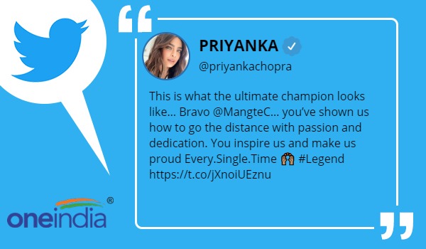 Priyanka Chopra shown her support towards boxer Mary Kom after she suffered defeat at Tokyo Olympics