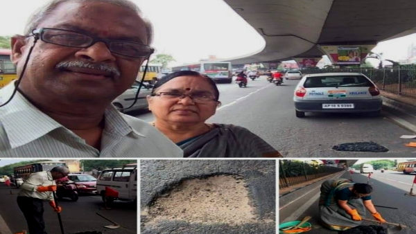 अपनी गाड़ी को भी वो 'पोथोल एम्बुलेंस' यानी गड्ढे भरने वाली गाड़ी कहते हैं