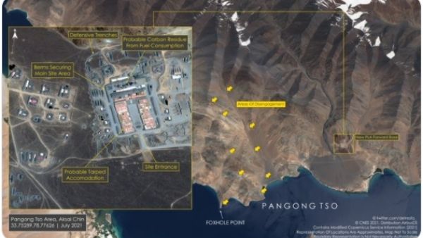 पैंगोंग त्सो के पीछे PLA
