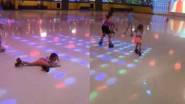 बच्ची गिरी, उठी और फिर जीत ली रेस