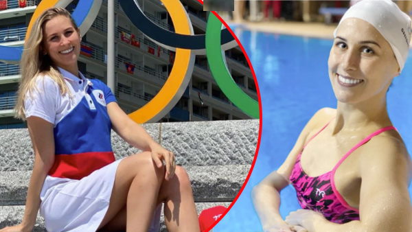 एला शिशकिना ने टोक्यो 2020 में महिला टीम सिंक्रोनाइज़्ड स्विमिंग में स्वर्ण पदक जीता