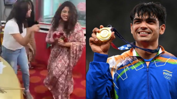 नीरज चोपड़ा के सामने किया डांस