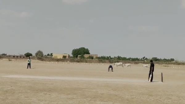 गांव जेसूराना में हो रही क्रिकेट प्रतियोगिता