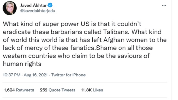 जावेद अख्तर ने दिया करारा जवाब