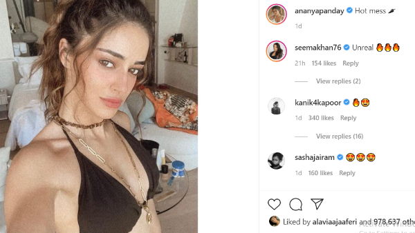 ब्लैक बिकिनी में नजर आईं अनन्या