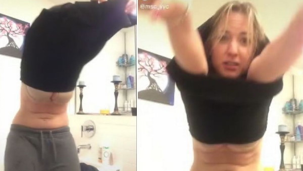 जब खुद की ड्रेस में फंसी महिला