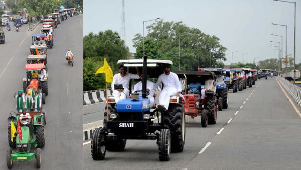 10 किलोमीटर लंबा था ट्रैक्टर मार्च