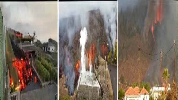 ज्वालामुखी विस्फोट के बाद लावा का सैलाब ज्वालामुखी विस्फोट के बाद लावा का सैलाब